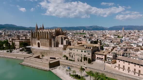 Gothic Medieval Cathedral of Palma De Mallorca in Spain