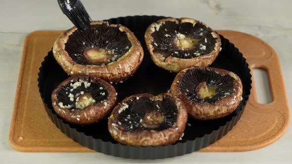 Stuffed Portobello Mushrooms Cooking Process