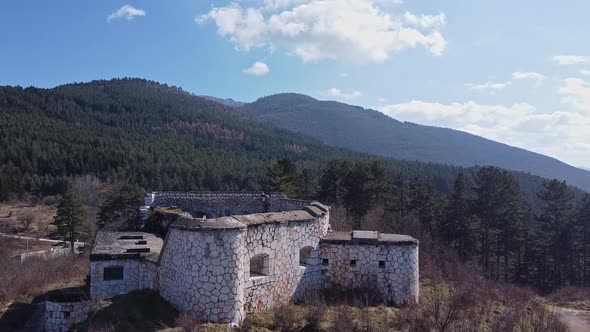 Aerial Shot Of Abandoned Buildings 