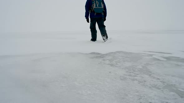 Man In The Snowy Desert