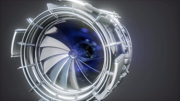 Rotate Jet Engine Turbine