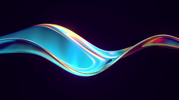 Abstract Shape with Colorful Reflections and Refractions