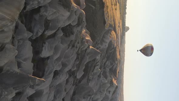 Balloons in Cappadocia Vertical Video Slow Motion