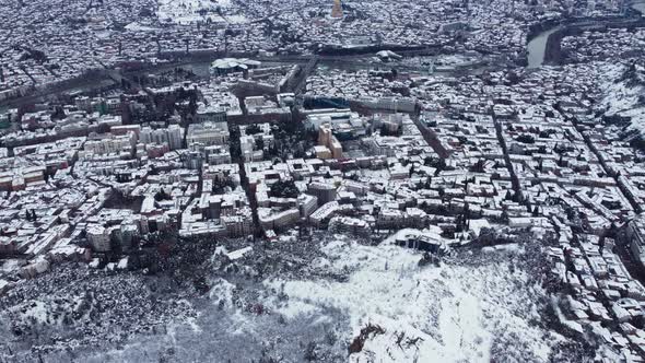 Snowy City Aerial