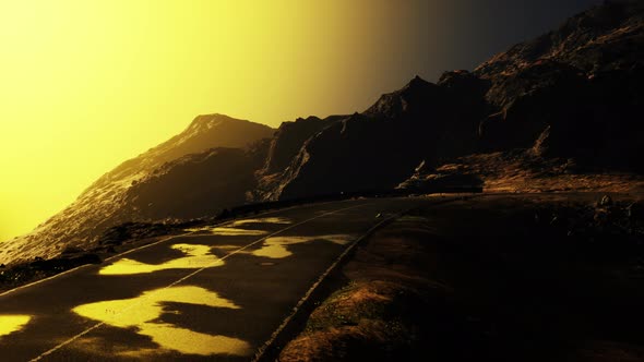 Country Road Through the Beautiful Mountain Landscape