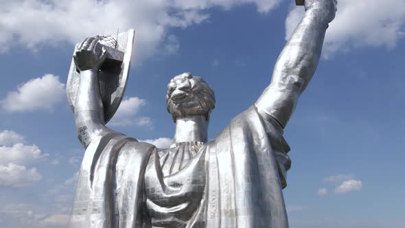 Kyiv, Ukraine: Aerial View of the Motherland Monument.