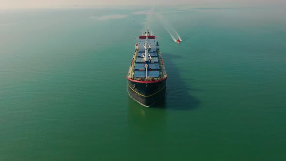 Aerial Shot of Cargo Floating in Sea