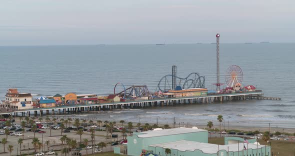 Aerial view of Galveston Island, Texas