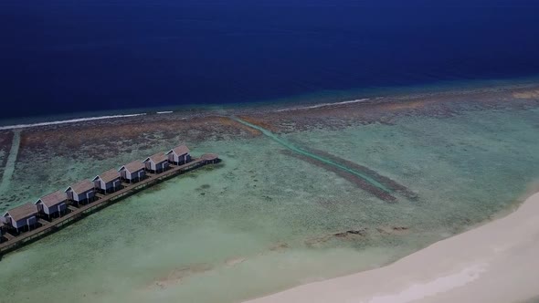 Drone aerial sky of tropical coastline beach wildlife by sea and sand background