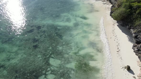 Empty Beach on Zanzibar Island Tanzania Slow Motion