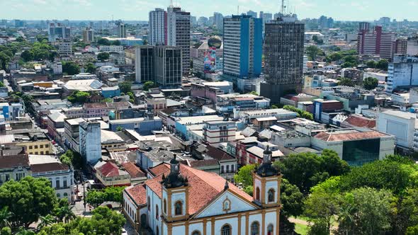 Metropolitan Cathedral at Downtown Manaus Amazonas Brazil.