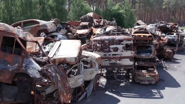 Wardestroyed Cars in Irpin Bucha District Ukraine