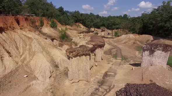 Aerial Shot of PhraePhae Muang Phi Forest ParkPhrae Province, Thailand