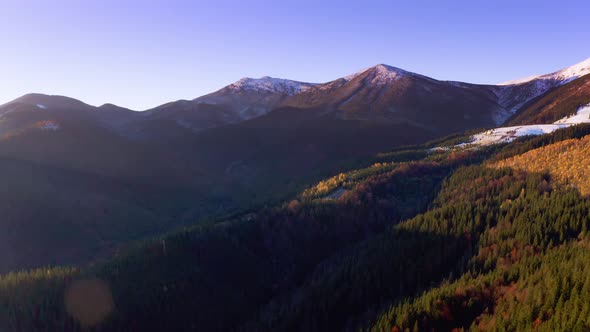 Picturesque Mountain Landscapes Near the Village of Dzembronya in Ukraine in the Carpathians