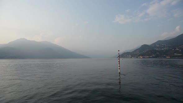 Como lake in Italy. View from Bellagio. Time Lapse.