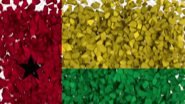 Guinea Bissau Flag Breaking Rocks Transition