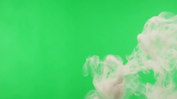 Smoke Rings on Green Chroma Key Background