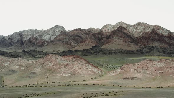 Aerial View Of Mountains Landscape In Mongolia