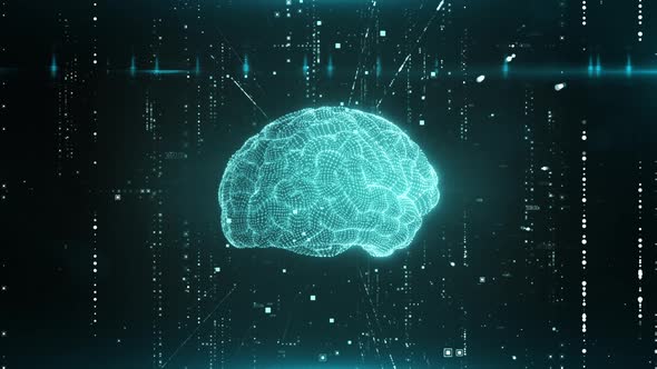 Futuristic Human Brain Interface Concept
