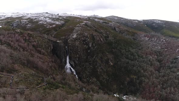 Winter Snow Mountain Waterfall