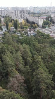 Aerial View of the Border of the Metropolis and the Forest