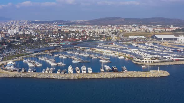 Istanbul Maltepe Bosphorus Aerial View Marina And Yachts 