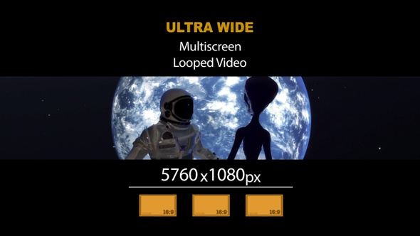 Ultra Wide HD Astronaut Alien Earth Orbit 02 alt