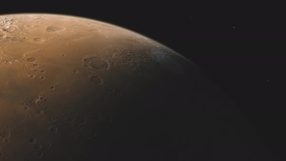 Planet Mars in Deep Space