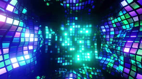 Vj Loop Disco Party Blue Ocean Room Wave Background 4K