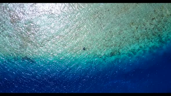 Aerial seascape of paradise island beach vacation by clear ocean with clean sand background of a day