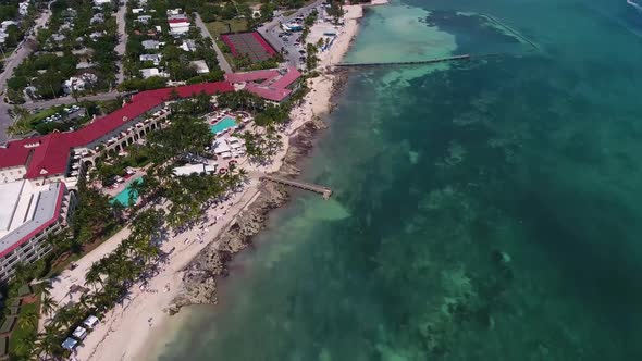 AERIAL: A view from high above Key West, Florida.