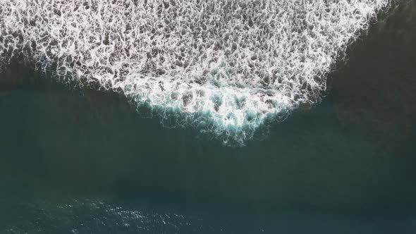 Aerial View Of waves in Dominical Beach in Costa Rica, Still top down shot