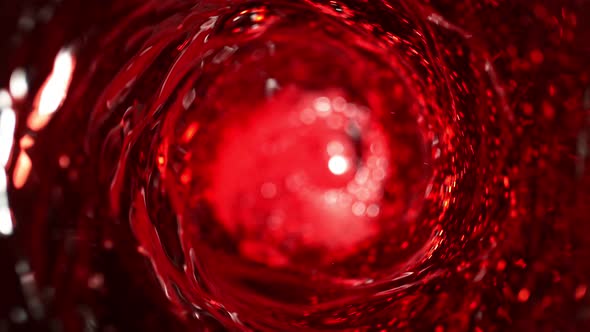 Super Slow Motion Shot of Red Wine Vortex at 1000 Fps.