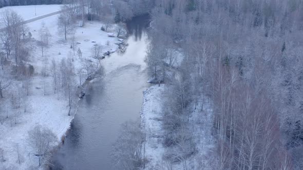 Flight Above River