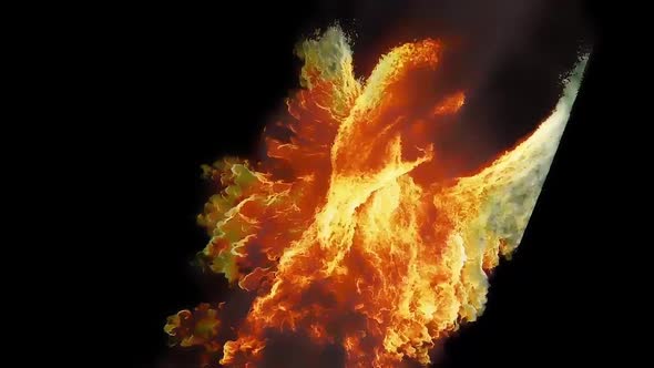 Explosion. A Huge Pillar Of Fire  alt