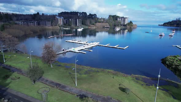 Chilean Patagonia. Famous countryside city of Pucon at South of Chile.