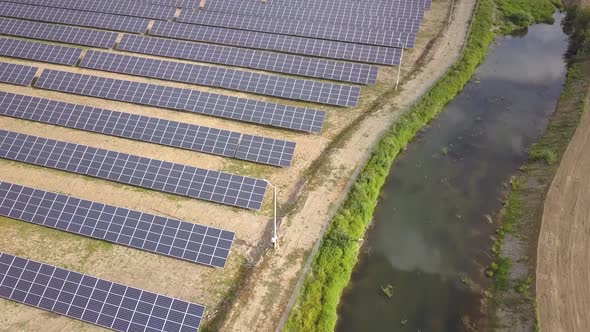 Aerial View of Solar Power Plant