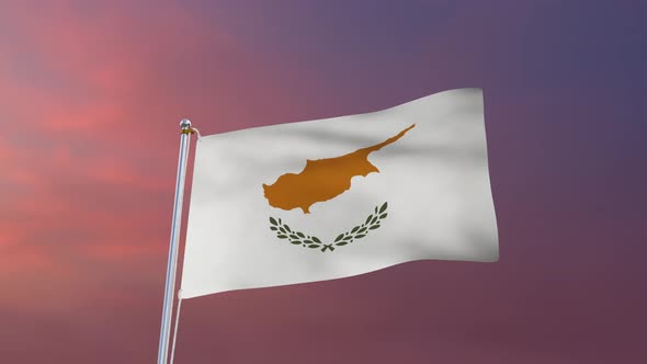 Flag Of Cyprus Waving 4k