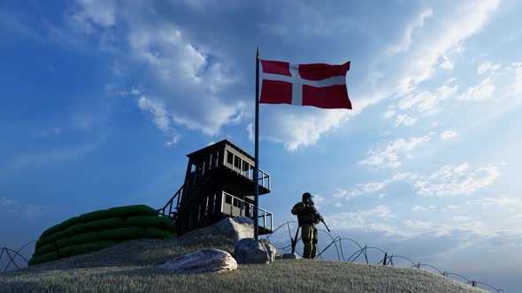 A Soldier Protecting the Guard at the Danish Border