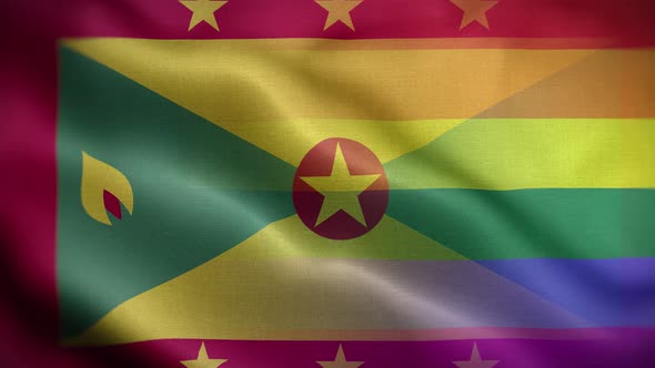 LGBT Grenada Flag Loop Background 4K