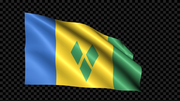 Saint Vincent And The Grenadines Flag Blowing In The Wind
