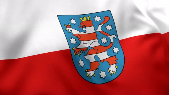 Thuringia Flag with Emblem - 4K