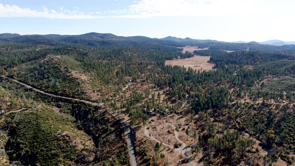 Small Asphalt Road in Laguna Mountains, South California