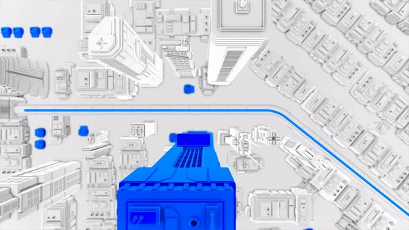 Smart city futuristic automated urban landscape alt