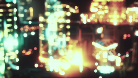 Blurred Abstract Background Lights Cityscape View alt