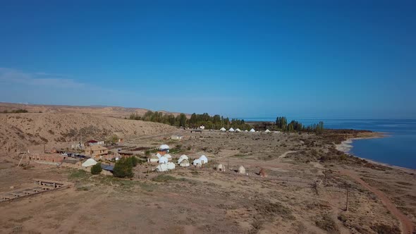 Yurts In Traditional Kyrgyz Style, Issyk Kul Lake