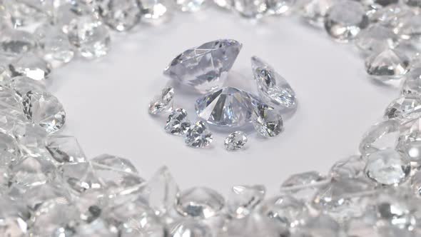 A Pile Of White Diamonds In A Circle Of Diamonds