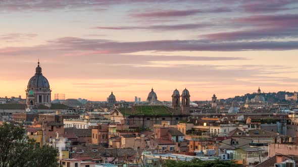 Time Lapse of Rome Sunrise, Italy