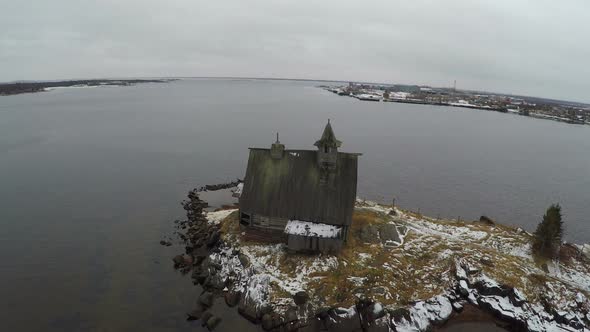 Old Wooden Church By White Sea