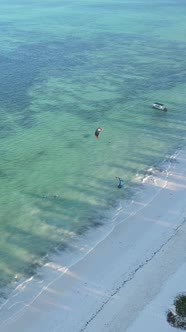 Vertical Video of the Ocean Near the Coast of Zanzibar Tanzania